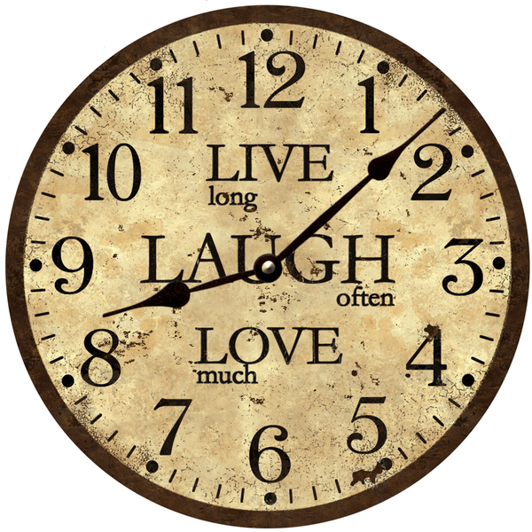 Live Laugh Love Wall Clock black hands