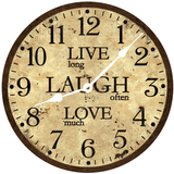 Live Laugh Love Wall Clock white hands
