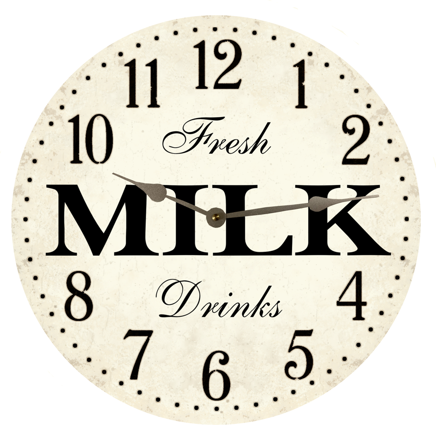 Milk Clock Unique Milk Clock - Perfect Kitchen Decor | Time Flies Clocks