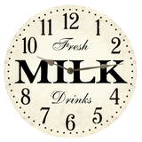 Milk Clock with silver hands