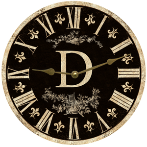 Black Monogram Clock