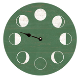 green Moon Phase Wall Clock