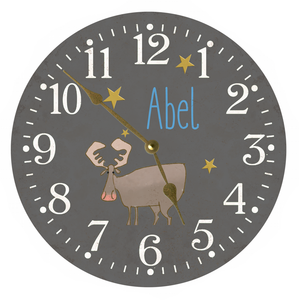 Personalized Moose Nursery Clock