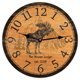 Personalized Moose Wall Clock with Black Hands