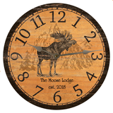 Personalized Moose Wall Clock with Silver Hands