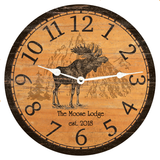 Personalized Moose Wall Clock with White Hands