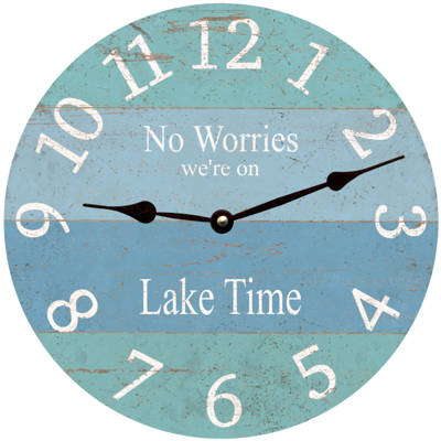 No Worries We're On Lake Time Wall Clock