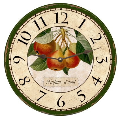 Pear Clock with Gold Hands