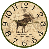 Moose Clock with gold hands