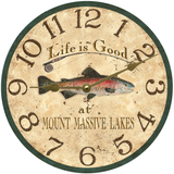 Personalized Trout Fishing Clock gold hands