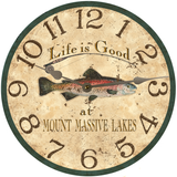 Personalized Trout Fishing Clock silver hands