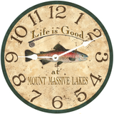 Personalized Trout Fishing Clock white hands