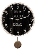 Personalized 5 O Clock Black Clock with pendulum