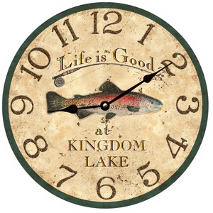 Personalized Trout Fishing Clock - 2