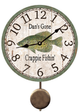 Personalized Crappie Clock with Pendulum