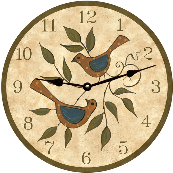 Folk Birds Clock