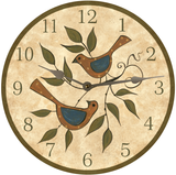 Primitive Folk Birds Clock