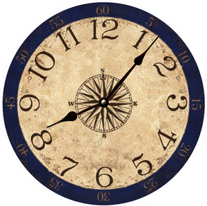 Rustic Compass Clock