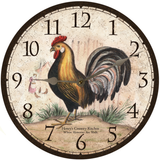 Personalized Rustic Rooster Clock