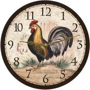 Rustic Rooster Wall Clock
