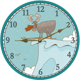 Ski Moose Clock