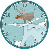 Ski Moose Clock