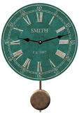 Personalized Teal Pendulum Wall Clock