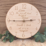 Test Of Time Clock- Personalized Wooden Clock
