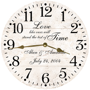 test of time wedding clock