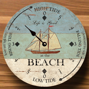 Beach Tide Clock- Silver Hand