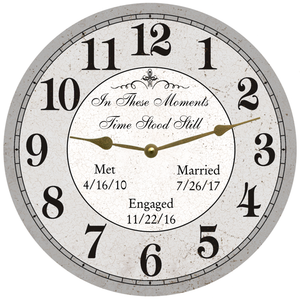 Time Stood Still Grey Wedding Clock
