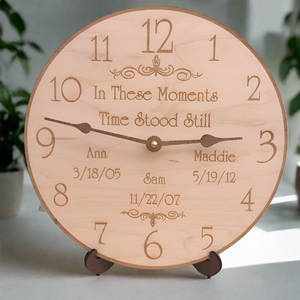 In These Moments Time Stood Still Clock- Personalized Wooden Clock