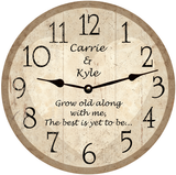 Valentine's Day Clock- Personalized Valentine Clock- Grow Old Along With Me Clock