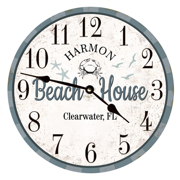 White Beach House Clock