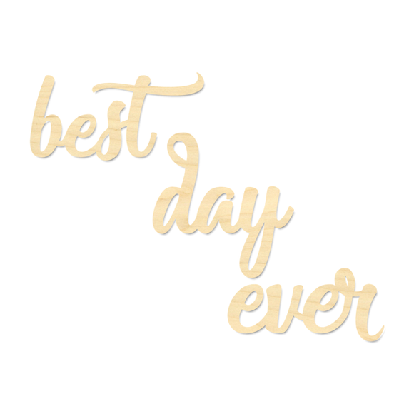 Best Day Ever- Best Day Ever Laser Cut Wording- Wedding Sign