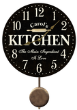 Personalized Black Kitchen Pendulum Clock