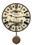 Personalized Clock- Personalized Fleur De Lis Clock with Pendulum