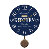 Personalized Blue Kitchen Pendulum Clock