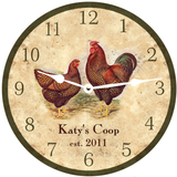 Personalized Country Clock with White Hands