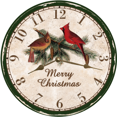 Cardinal Christmas Clock