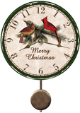 Cardinal Christmas Pendulum Clock