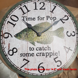 Personalized Gone Crappie Fishing Clock-Crappie Clock-Fishing Decor