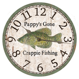 Personalized Crappie Clock with Silver Hands