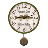 Personalized Walleye Clock with Pendulum
