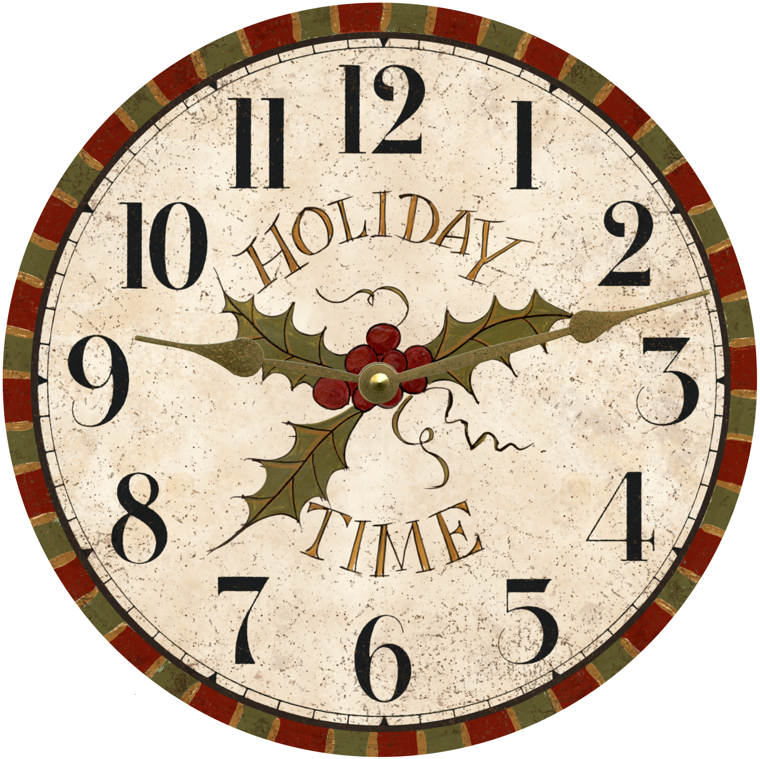 Holiday Wall Clock-Christmas Clock- Mistletoe Clock | Time Flies