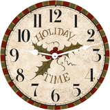Holiday Wall Clock White Hands
