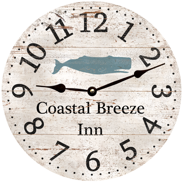 Personalized Whale Clock black hands