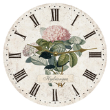 Hydrangea Clock with Gold Hands
