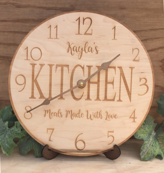 Personalized Kitchen Clock- Wooden Kitchen Clock