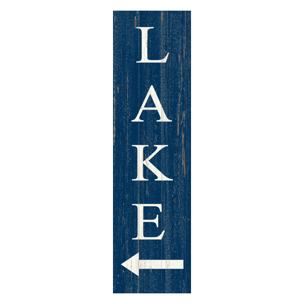 Vertical Lake Arrow Sign-Blue